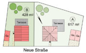 Schkopau OT Lochau: Stadtvilla-Neubau auf 428 qm Baugrundstück - Lageplan